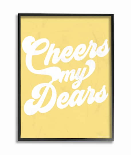 Stupell Industries LulusimonStudio Cheers My Dears Wall Art in Black Frame